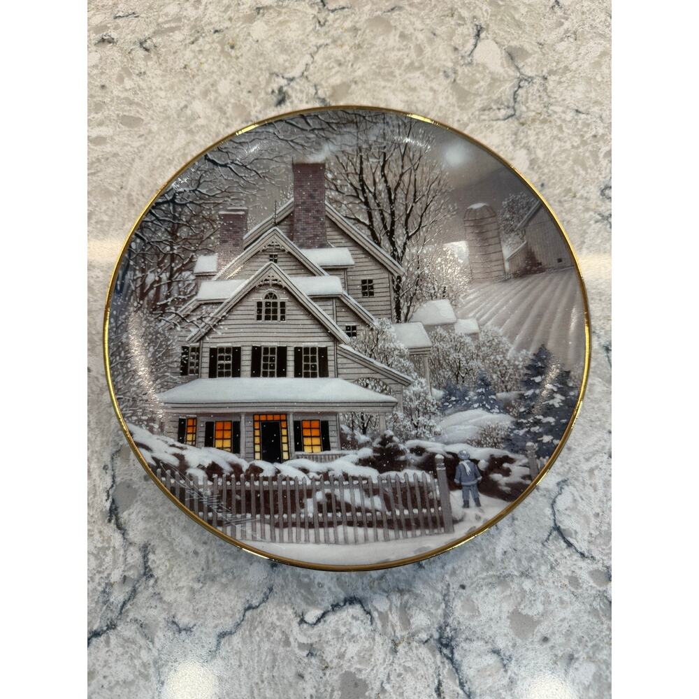 8.5" Franklin Mint Winter Home Collector's Plate By Paul Mac Williams Limited JL